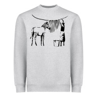Heather Grey Banksy Zebra Heavyweight Sweatshirt - artisFamous
