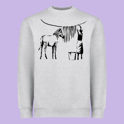 Banksy Zebra Heavyweight Sweatshirt Designed By Artisfamous