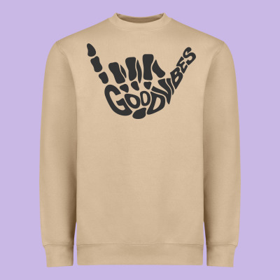 Goodvibes Shaka Heavyweight Sweatshirt Designed By Artisfamous