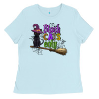 Baby Blue black cats only Ladies Tee - CowGirlArtShop