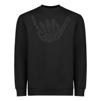 Black goodvibes shaka Heavyweight Sweatshirt - artisFamous
