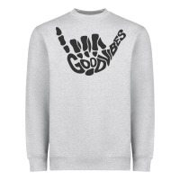 Heather Grey goodvibes shaka Heavyweight Sweatshirt - artisFamous