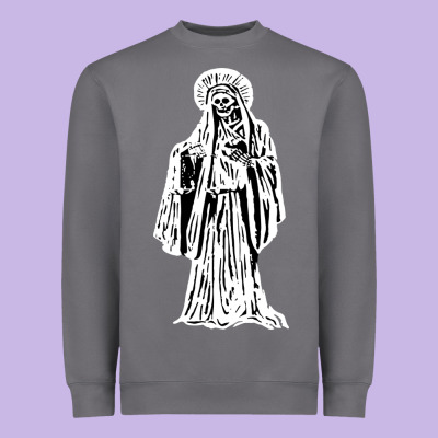 Santa Muerte Blanca Heavyweight Sweatshirt Designed By Artisfamous