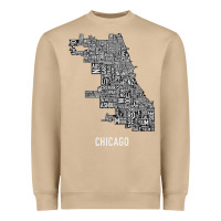 Mushroom chicago typography neighborhood map Heavyweight Sweatshirt - artisFamous