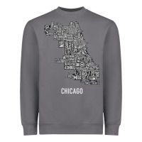 Storm chicago typography neighborhood map Heavyweight Sweatshirt - artisFamous