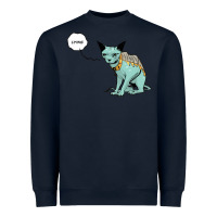 Navy lying cat Heavyweight Sweatshirt - artisFamous