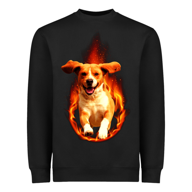 Dog In Fire Heavyweight Sweatshirt by artisFamous | Teevron