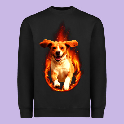 Dog In Fire Heavyweight Sweatshirt Designed By Artisfamous