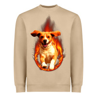 Mushroom Dog In Fire Heavyweight Sweatshirt - artisFamous