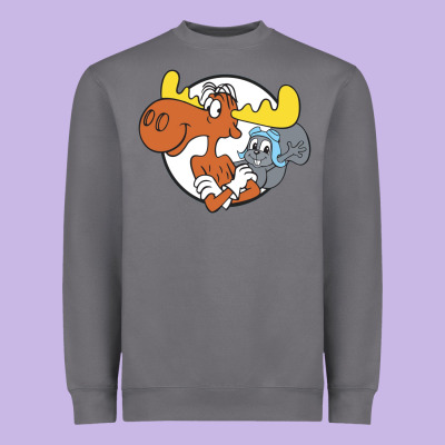 Vintage Rocky And Bullwinkle Heavyweight Sweatshirt Designed By Artisfamous