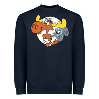 Navy Vintage Rocky And Bullwinkle Heavyweight Sweatshirt - artisFamous