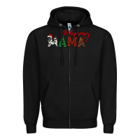 Black merry mama Zipper Hoodie - BarkalooDesign