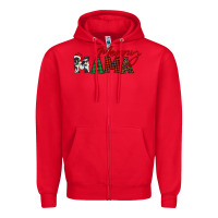 Red merry mama Zipper Hoodie - BarkalooDesign