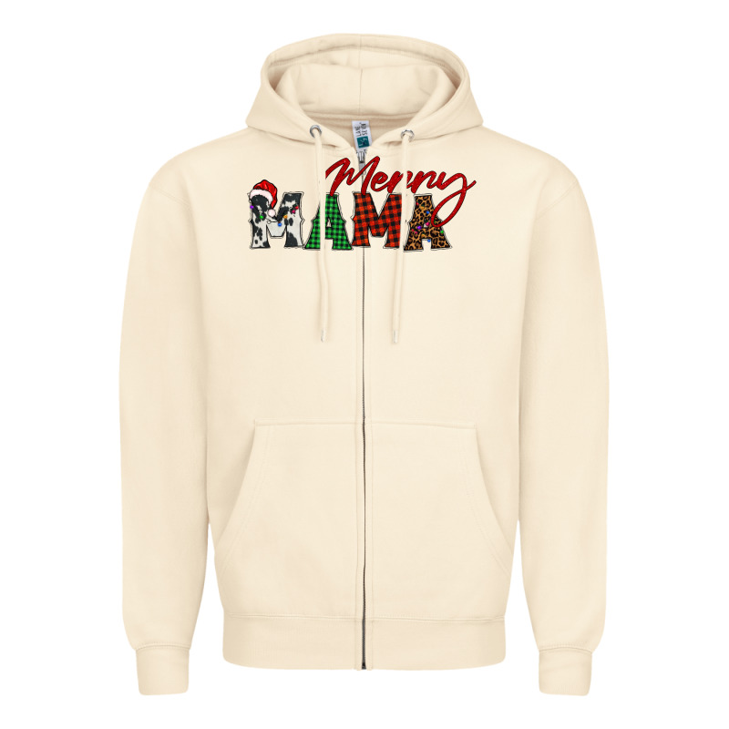Merry Mama Zipper Hoodie by BarkalooDesign | Teevron