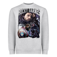 Heather Grey bucky barnes a hero Heavyweight Sweatshirt - artisFamous