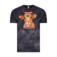 Cloud Black Cow  Turquoise Vintage Tee - CowCowDesign