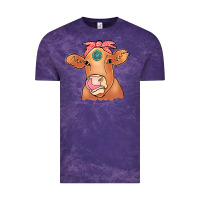 Cloud Purple Cow  Turquoise Vintage Tee - CowCowDesign