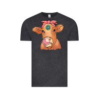 Vintage Black Cow  Turquoise Vintage Tee - CowCowDesign