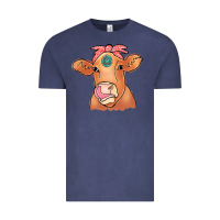 Vintage Denim Cow  Turquoise Vintage Tee - CowCowDesign