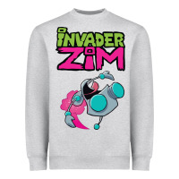 Heather Grey Invader Zim Gir Heavyweight Sweatshirt - artisFamous