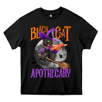 Black Black cat apothecary Heavy Core Tee - NancyCooperArtShop