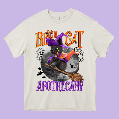 Black Cat Apothecary Heavy Core Tee Designed By Nancycooperartshop