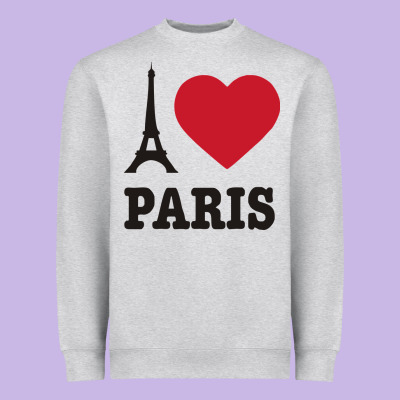 I Love Paris Eiffel Tower Funny Heavyweight Sweatshirt Designed By Artisfamous