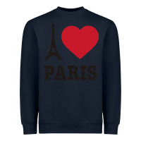 Navy i love paris eiffel tower funny Heavyweight Sweatshirt - artisFamous