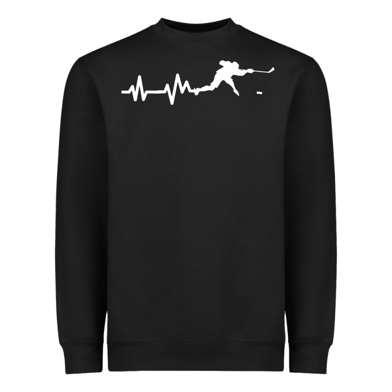 Hockey Player Heartbeat Ice Heavyweight Sweatshirt by artisFamous | Teevron