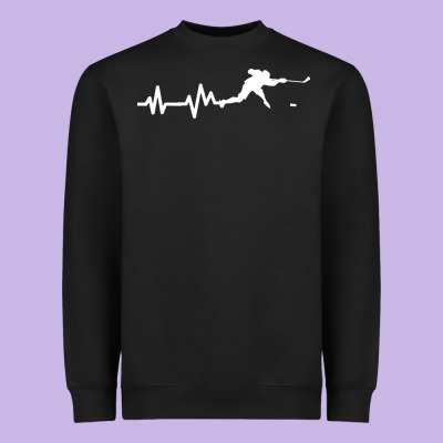 Hockey Player Heartbeat Ice Heavyweight Sweatshirt Designed By Artisfamous
