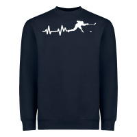Navy hockey player heartbeat ice Heavyweight Sweatshirt - artisFamous