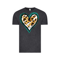 Vintage Black Glitter Leopard Heart Vintage Tee - Jasminsmagicworld