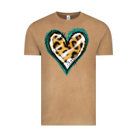 Vintage Camel Glitter Leopard Heart Vintage Tee - Jasminsmagicworld