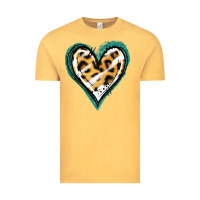 Vintage Mustard Glitter Leopard Heart Vintage Tee - Jasminsmagicworld