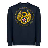 Navy mighty eighth   8th anniversary Heavyweight Sweatshirt - artisFamous