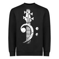 Black musical guitar bass Heavyweight Sweatshirt - artisFamous