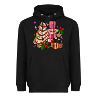 Black christmas tree cake and nutcracker with gifts ado Heavyweight Hoodie - AdoDesignShop