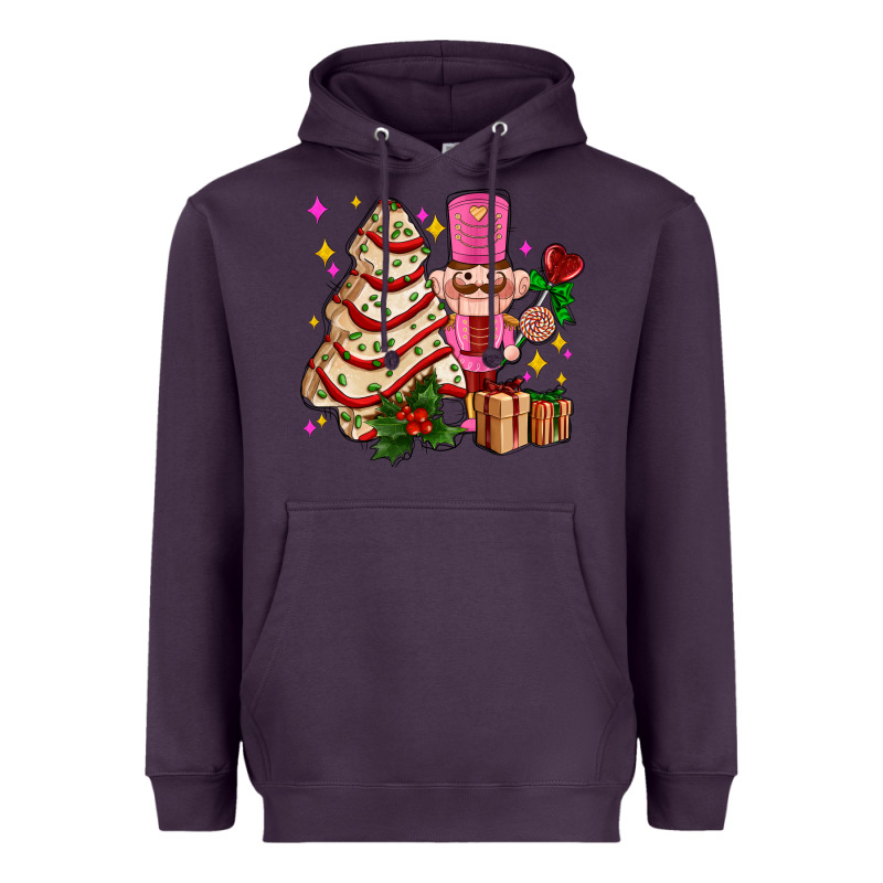 Christmas Tree Cake And Nutcracker With Gifts Ado Heavyweight Hoodie by AdoDesignShop | Teevron