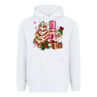 White christmas tree cake and nutcracker with gifts ado Heavyweight Hoodie - AdoDesignShop