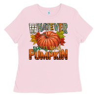 Bubblegum Pink whatever spices your pumpkin Ladies Tee - CowGirlArtShop
