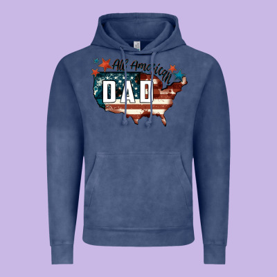 All American Dad Vintage Hoodie Designed By Fadigitalartstudio