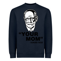 Navy your mom  Sigmund Freud Heavyweight Sweatshirt - artisFamous