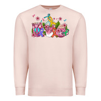 Pale Pink western cancer  coffee cups with ribbons Premium Sweatshirt - AdoDesignShop