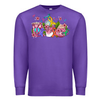 Purple western cancer  coffee cups with ribbons Premium Sweatshirt - AdoDesignShop