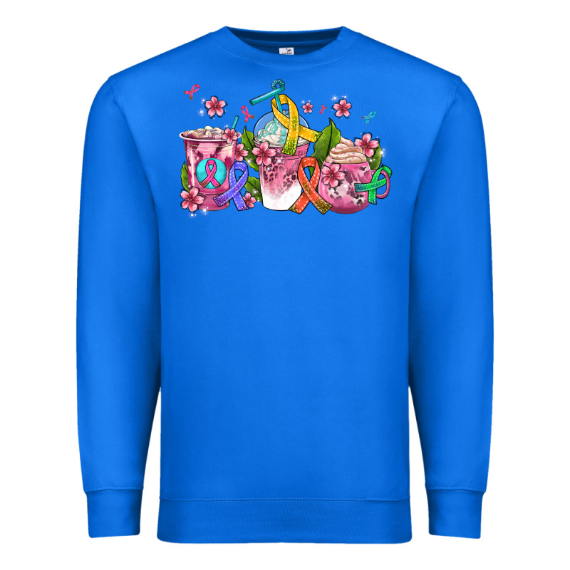 Western Cancer  Coffee Cups With Ribbons Premium Sweatshirt by AdoDesignShop | Teevron