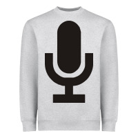 Heather Grey microphone funny music Heavyweight Sweatshirt - artisFamous