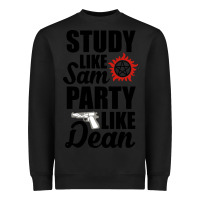 Black study like sam party like dean Heavyweight Sweatshirt - artisFamous