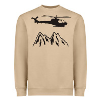 Mushroom mountain rescue helicopter funny Heavyweight Sweatshirt - artisFamous