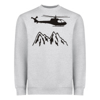 Heather Grey mountain rescue helicopter funny Heavyweight Sweatshirt - artisFamous