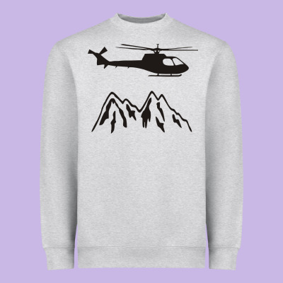 Mountain Rescue Helicopter Funny Heavyweight Sweatshirt Designed By Artisfamous